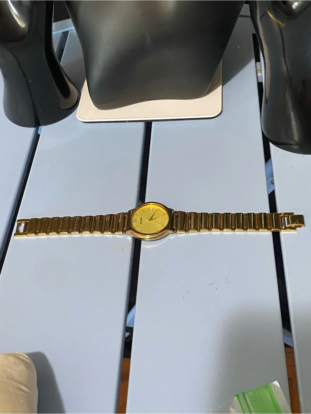 Pulsar Gold Watch Gold watch with gold dial, gold bracelet, and gold